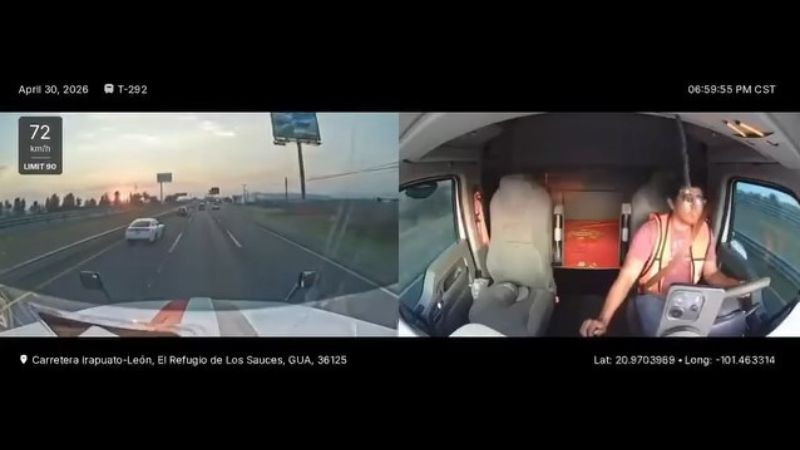 Difunden imágenes de robo a transportista en la Silao–León con posible complicidad de elementos de FSPE 
